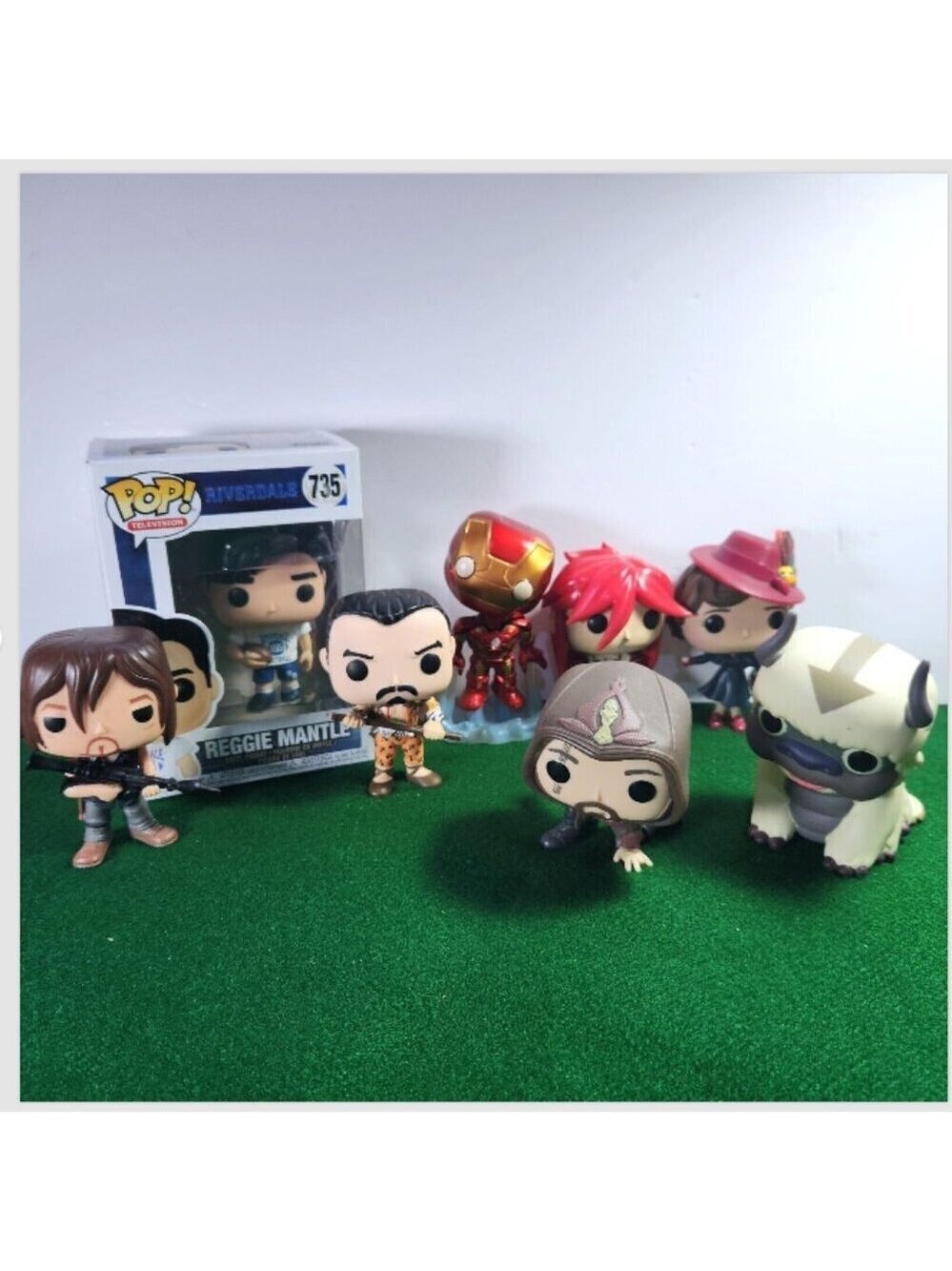 Funko Pop Lot of 8 Mixed Pops Grell Daryl Dixon Appa Iron Man Reggie Mantle Mary